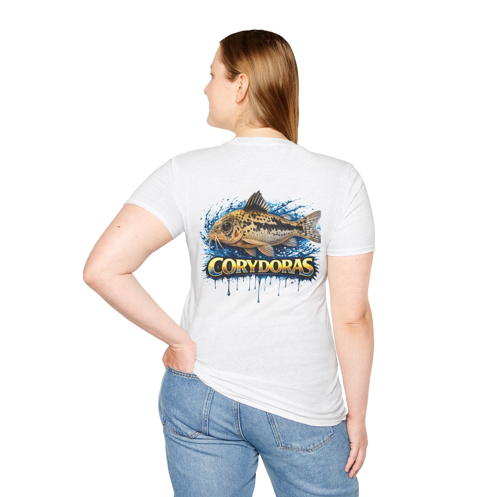 Corydoras Fish T-Shirt — Aquarium Catfish Tee with Splash Graphic