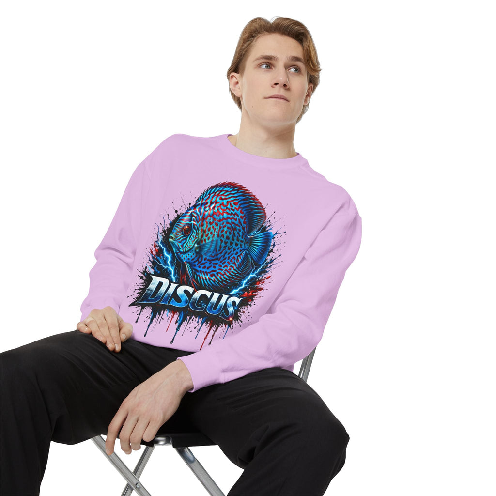 Discus Fish Graphic Sweatshirt — Vibrant Aquarium Lover Crewneck