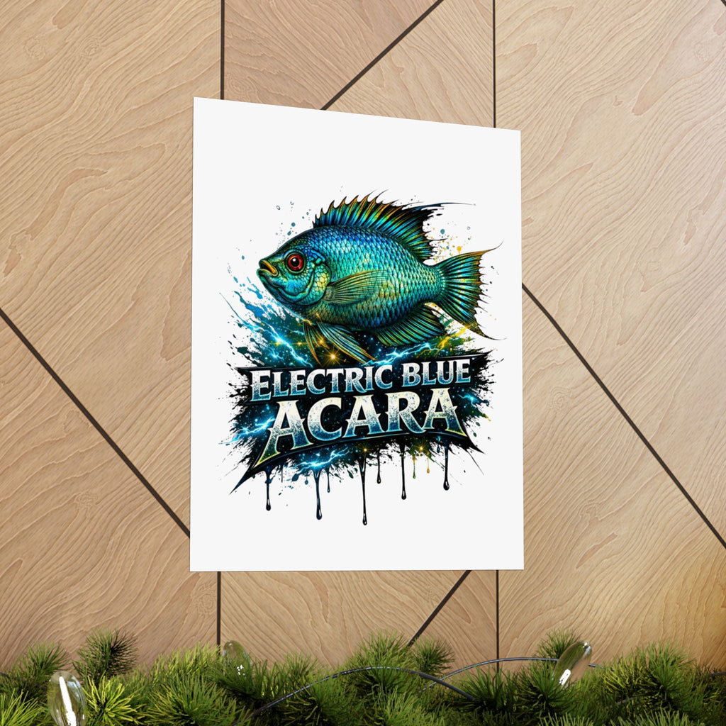 Electric Blue Acara – Matte Vertical Poster