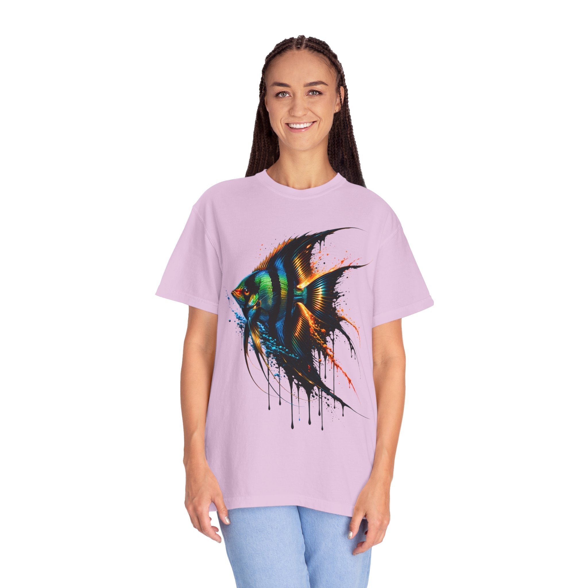 Vibrant Drip Angelfish Graphic Tee