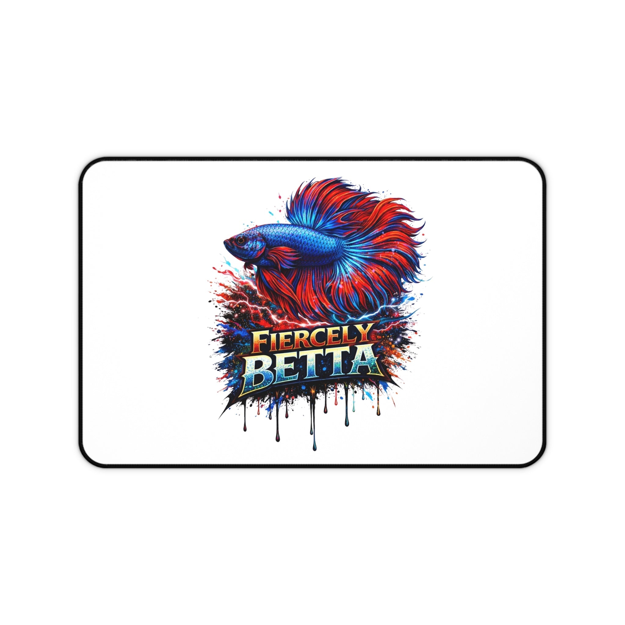 Betta Fish Desk Mat — 'Fiercely Betta' Colorful Aquarium Mouse Pad