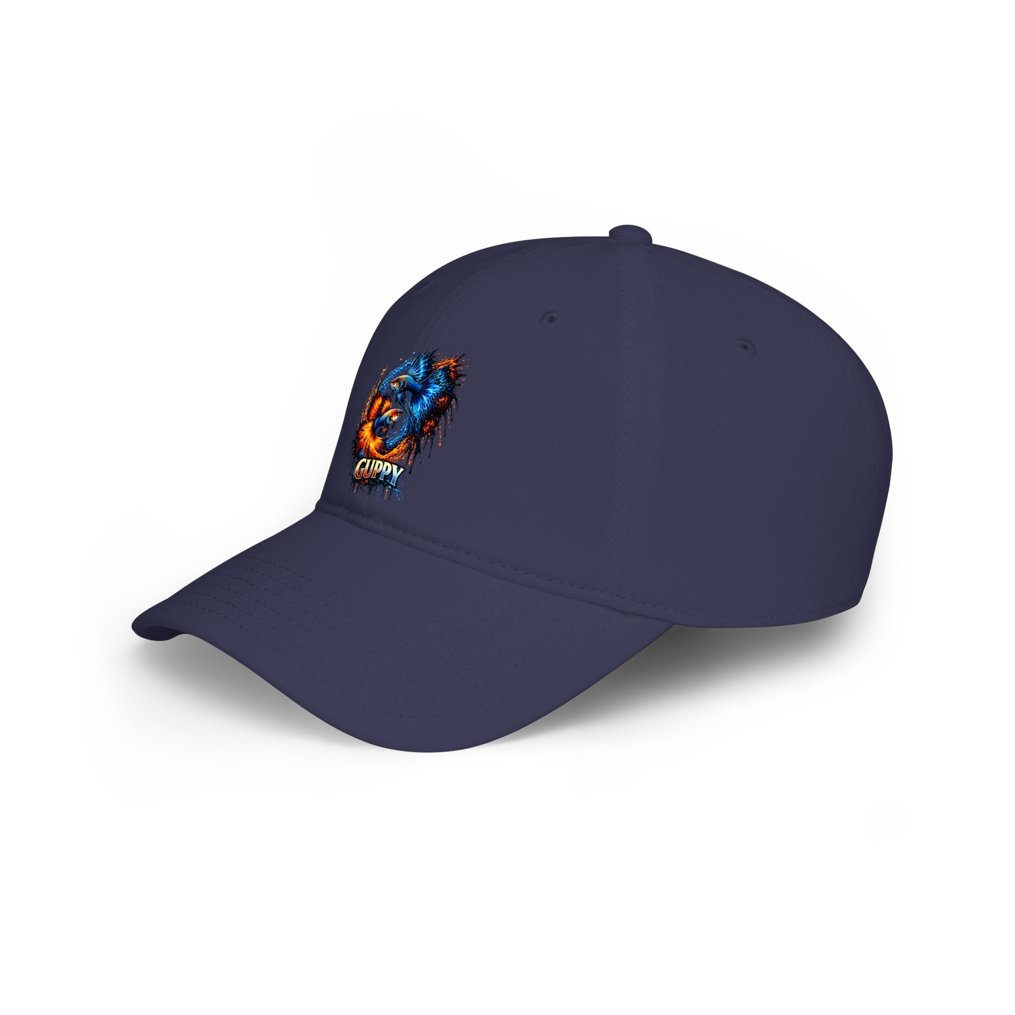 Low Profile Cap — Colorful Grunge Fish 'Guppy' Embroidered Hat