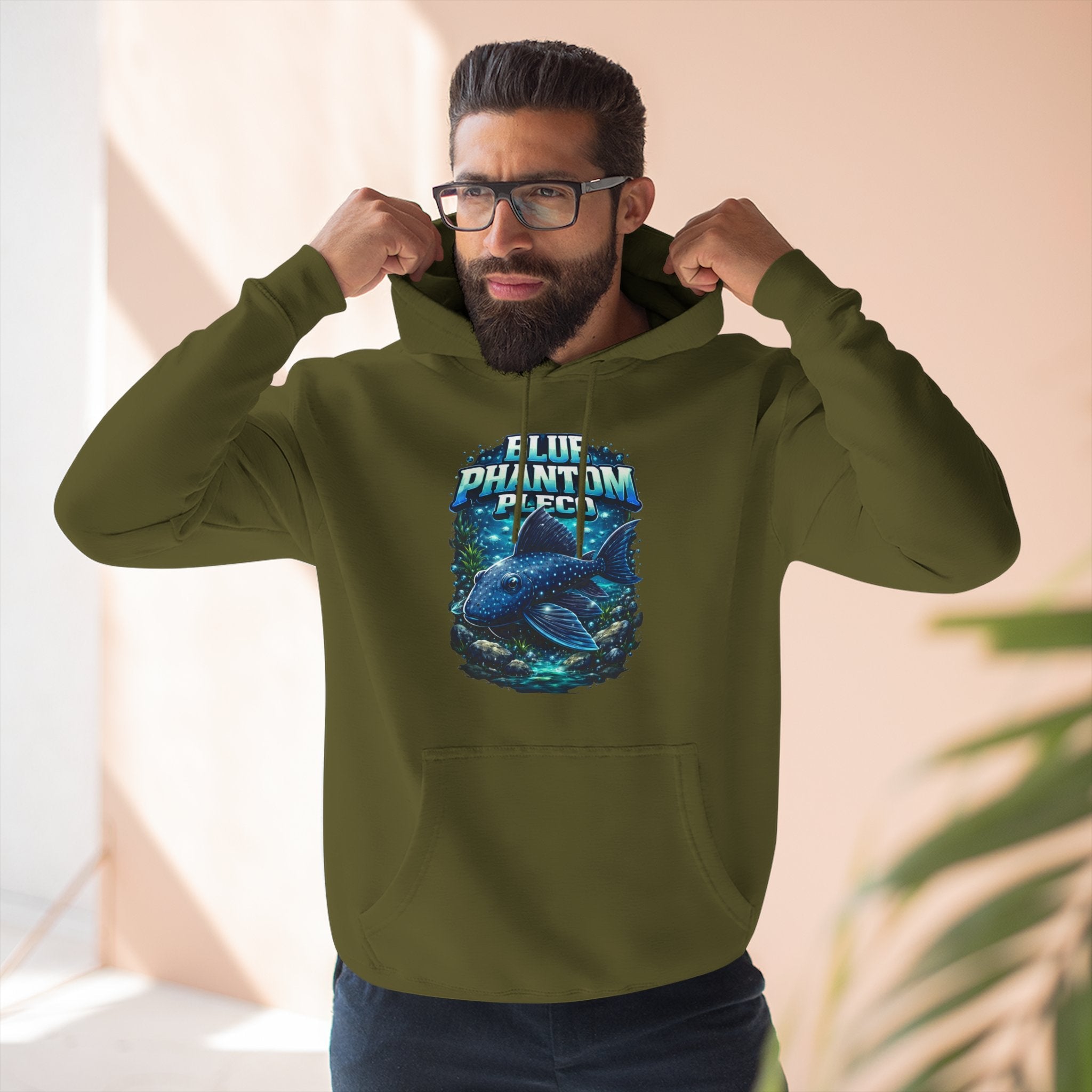 Blue Phantom Pleco L128 Hoodies | Premium Fish Keeper Streetwear | Inverness Ink