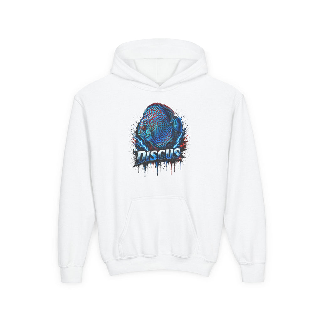 Youth Hoodie — Colorful Discus Fish Graphic Pullover