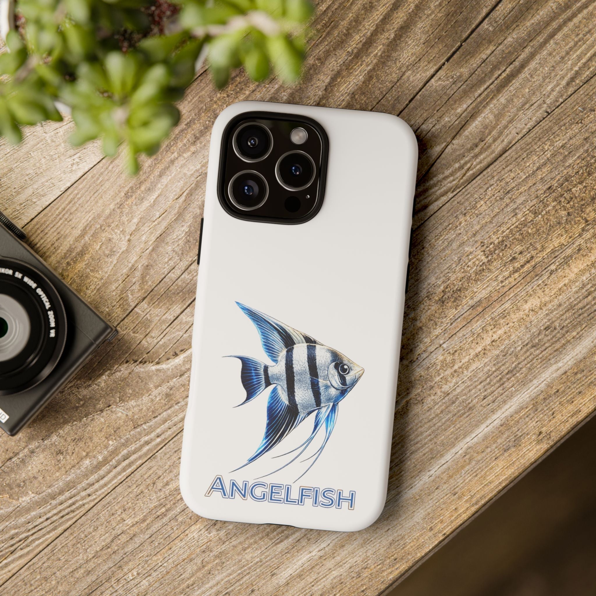 Angelfish Tough Phone Case – Durable Protective Case with Blue Tropical Fish Design