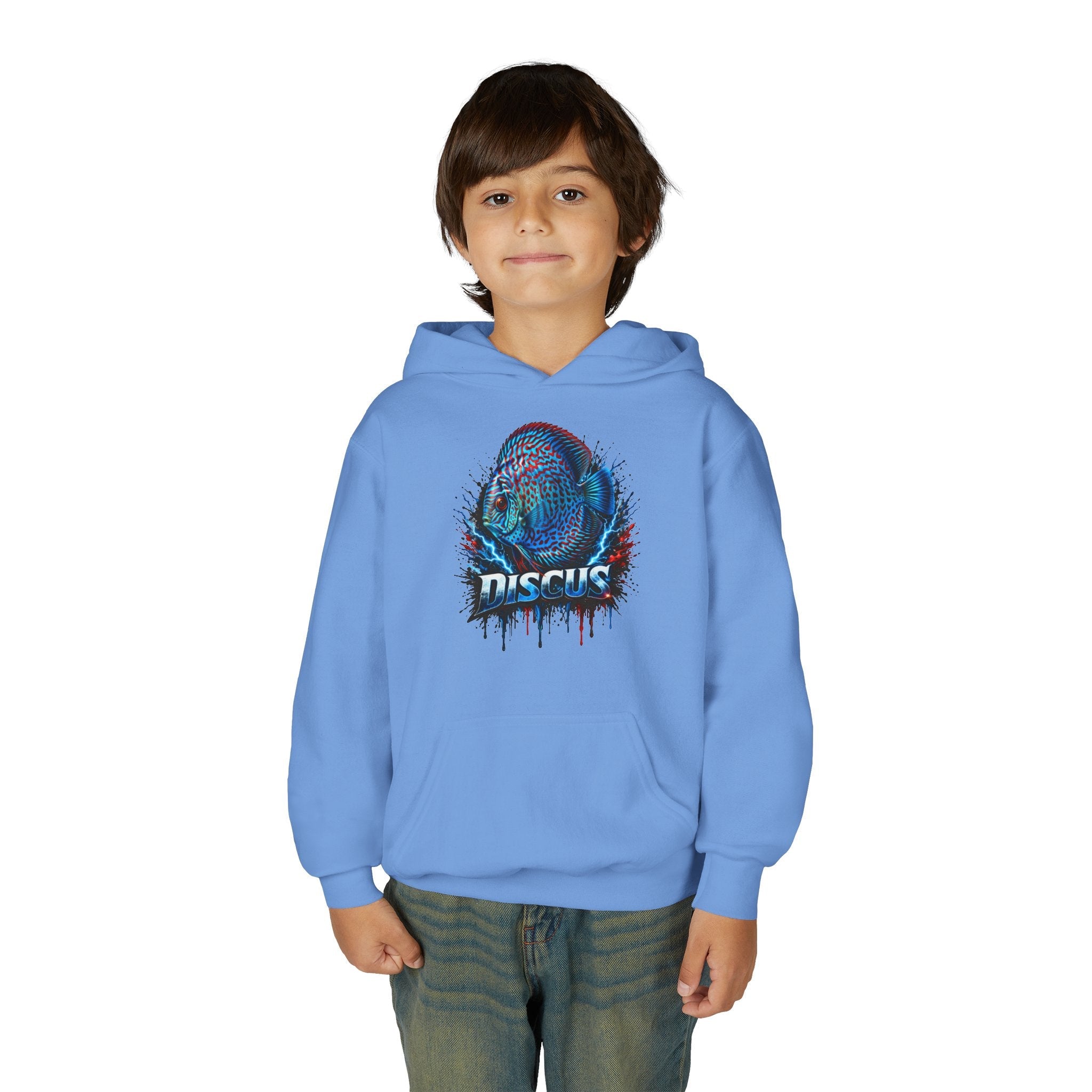 Youth Hoodie — Colorful Discus Fish Graphic Pullover