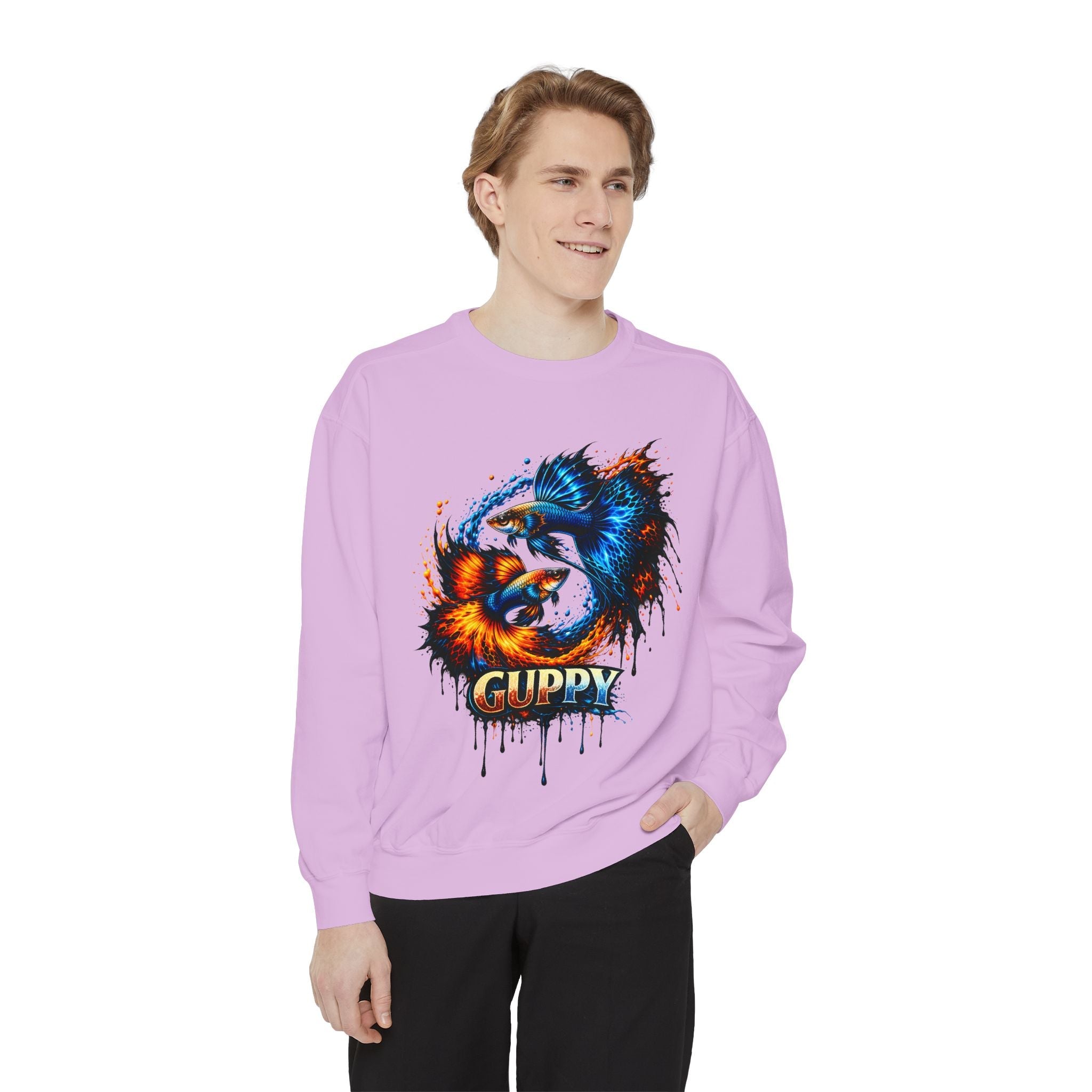 Fire & Ice Guppy – Premium "Neon Flare" Garment-Dyed Sweatshirt