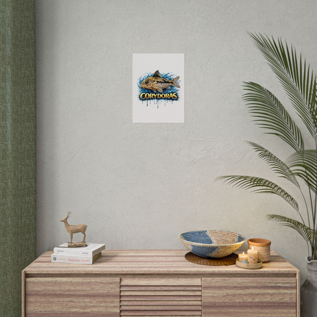 Corydoras Aquarium Fish Poster — Rolled Decorative Wall Art for Fishkeepers