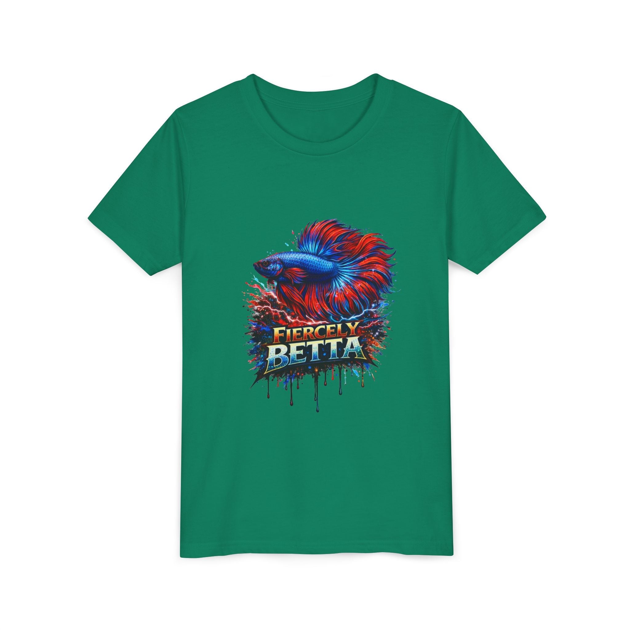 Fiercely Betta Youth Tee - Colorful Betta Fish Graphic Shirt