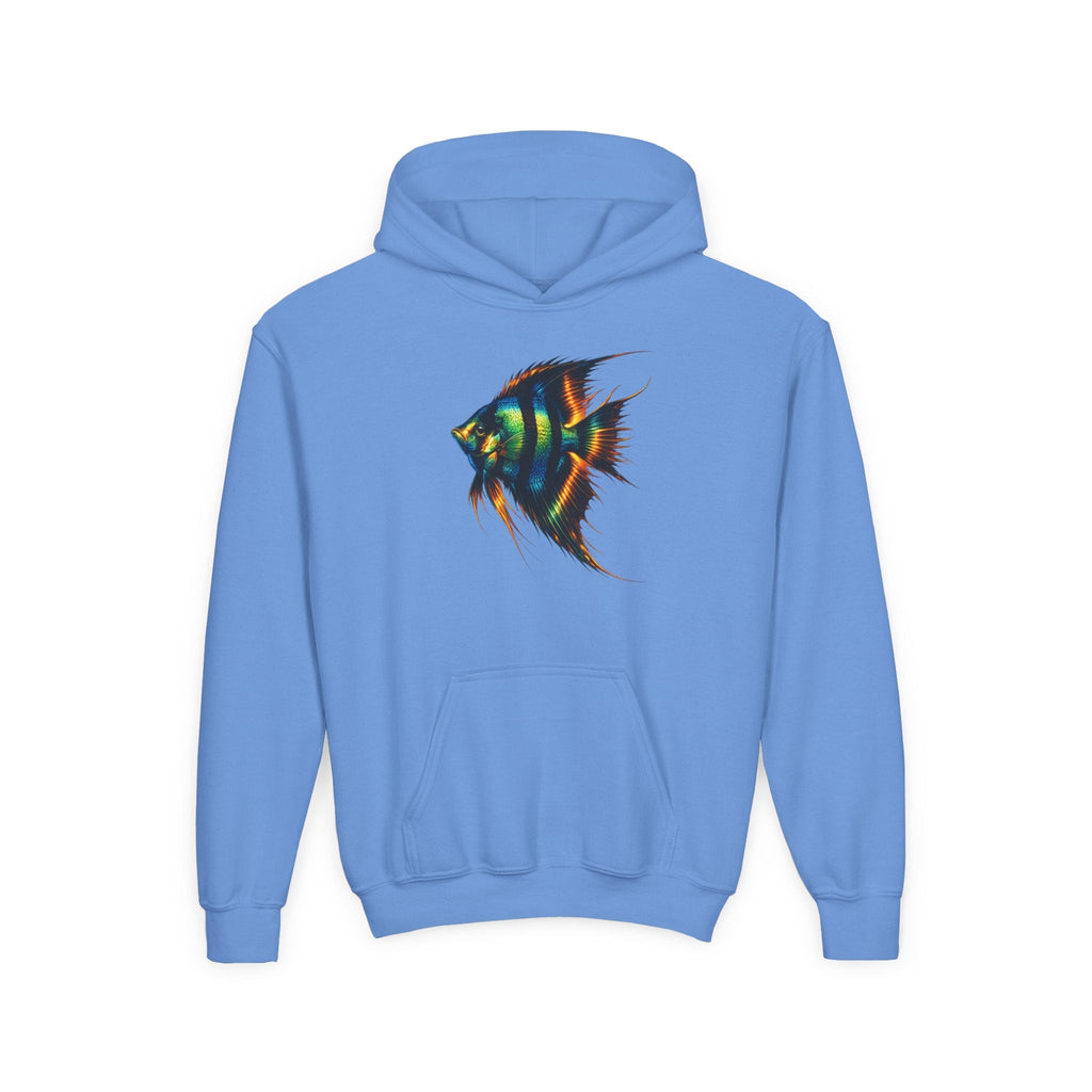 Youth Angelfish Hoodie - Colorful Aquarium Fish Graphic Sweatshirt
