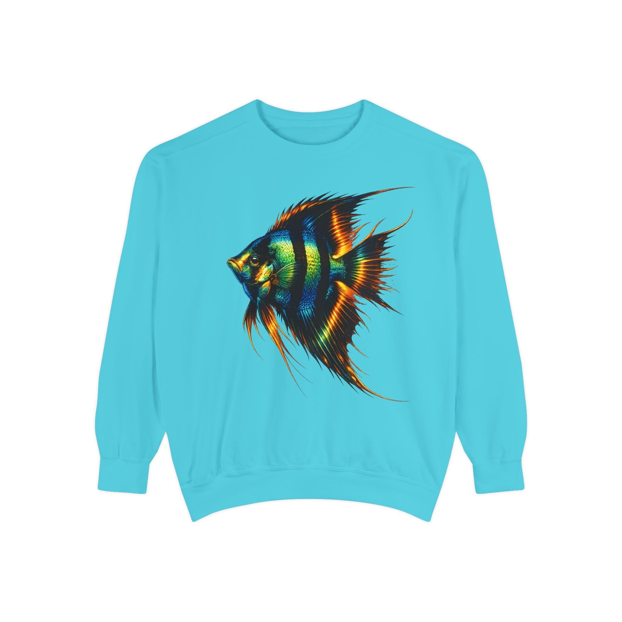 Angelfish Art Sweatshirt — Colorful Aquarium Fish Graphic Sweatshirt