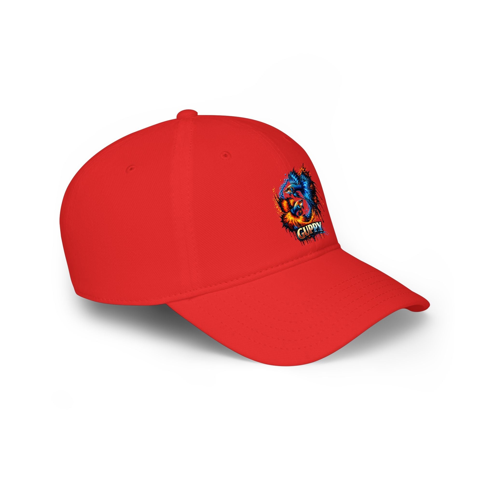 Low Profile Cap — Colorful Grunge Fish 'Guppy' Embroidered Hat