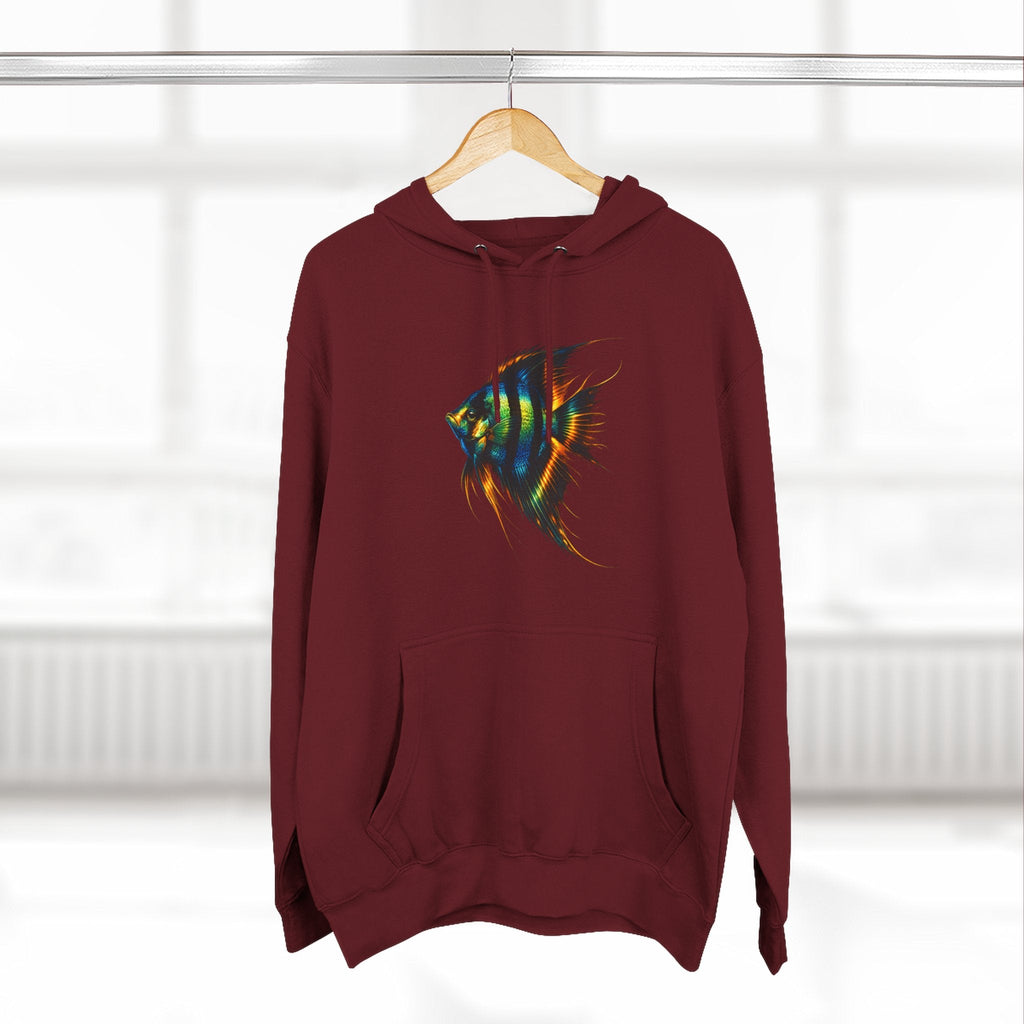 Angelfish Watercolor Hoodie – Colorful Aquarium Fish Graphic Fleece Pullover