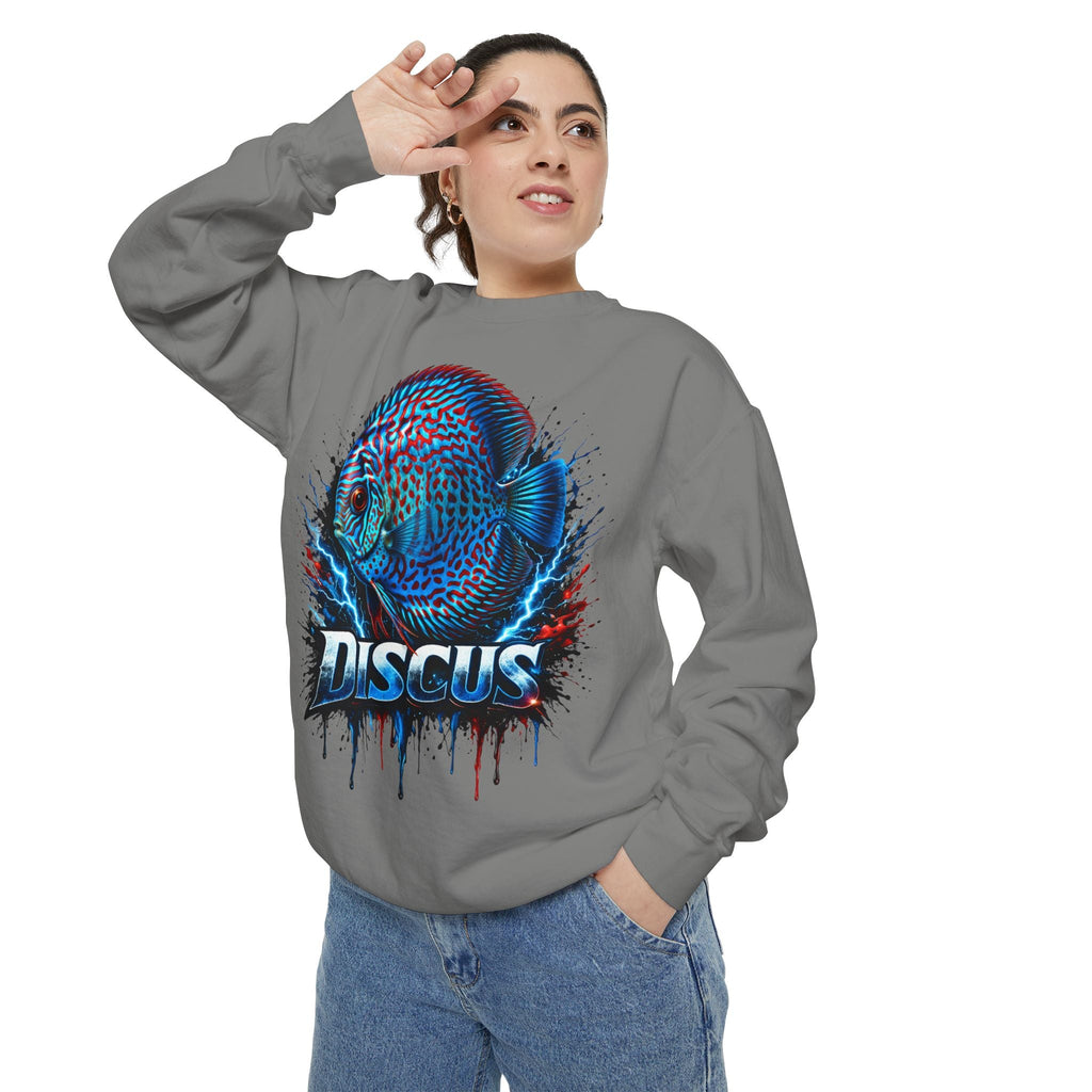 Discus Fish Graphic Sweatshirt — Vibrant Aquarium Lover Crewneck