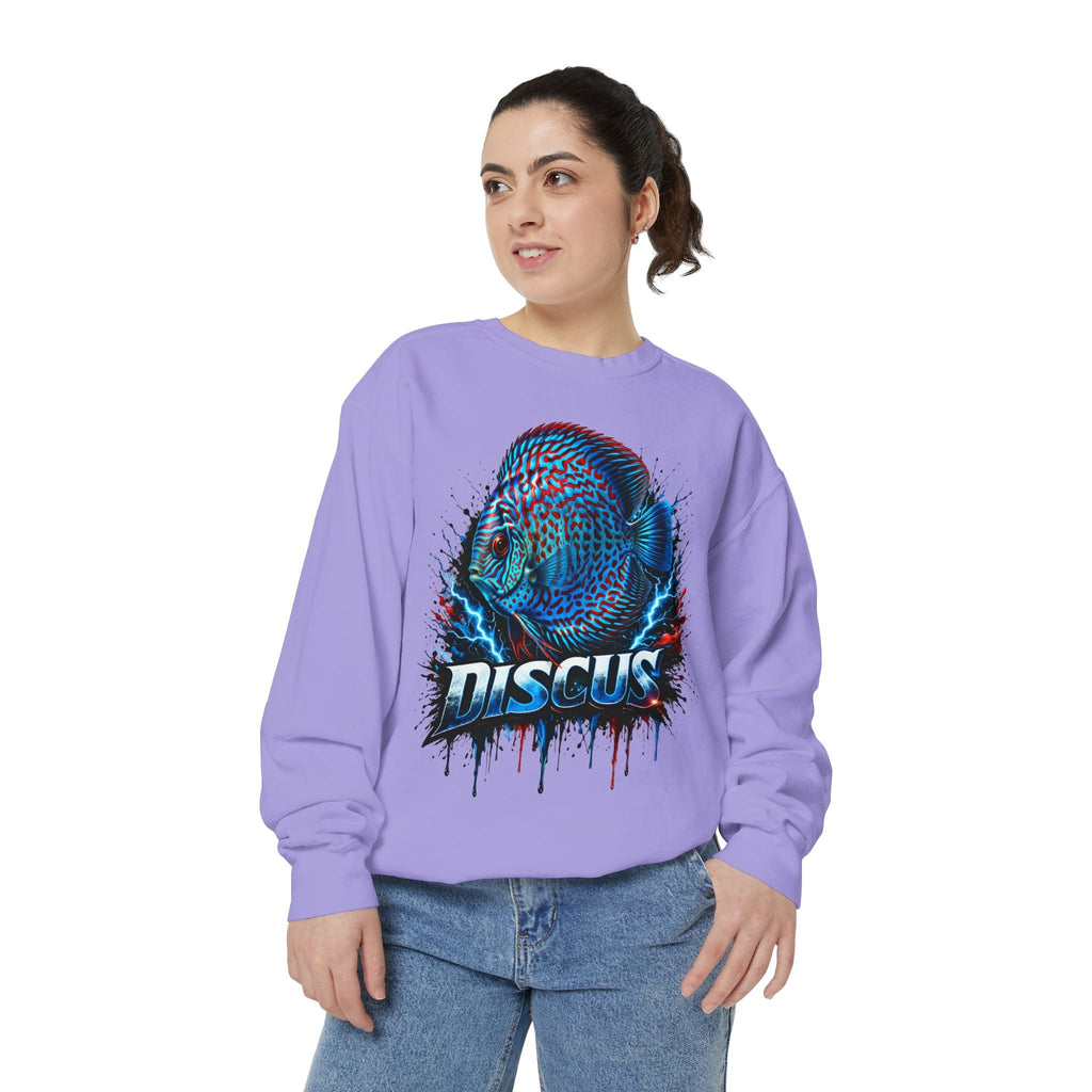 Discus Fish Graphic Sweatshirt — Vibrant Aquarium Lover Crewneck