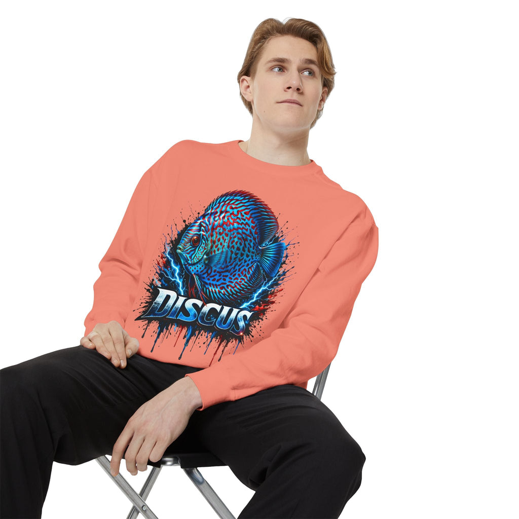 Discus Fish Graphic Sweatshirt — Vibrant Aquarium Lover Crewneck