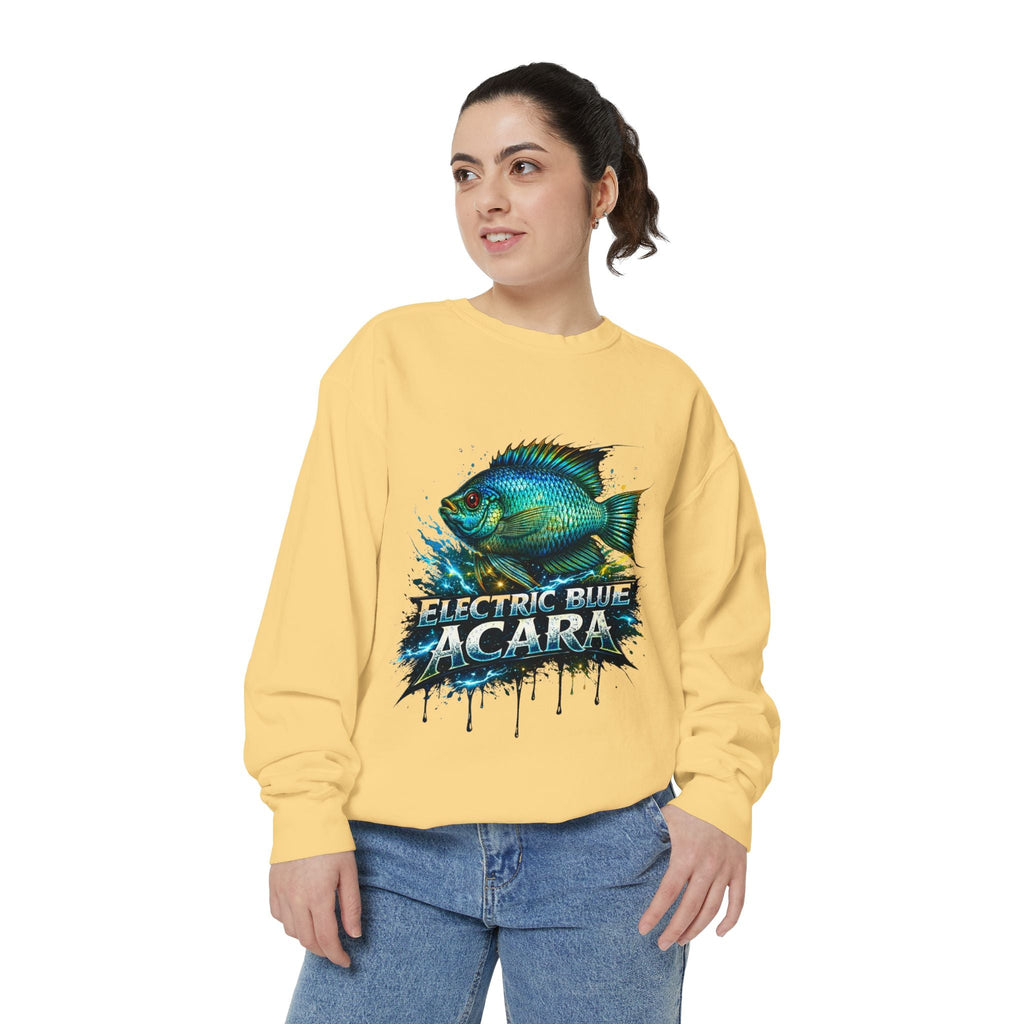 Electric Blue Acara – Garment-Dyed Premium Sweatshirt