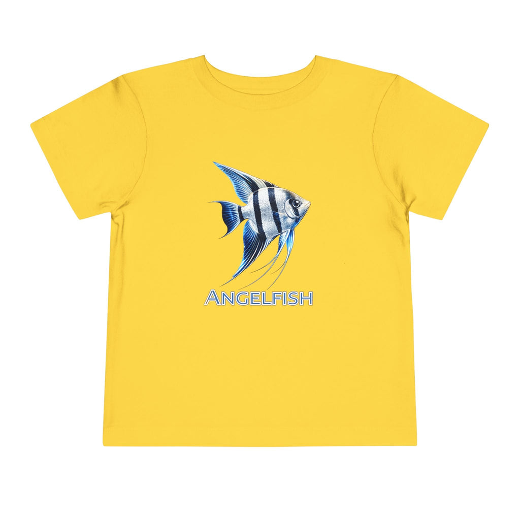 Angelfish Toddler Tee – Blue Aquarium Fish Graphic Shirt