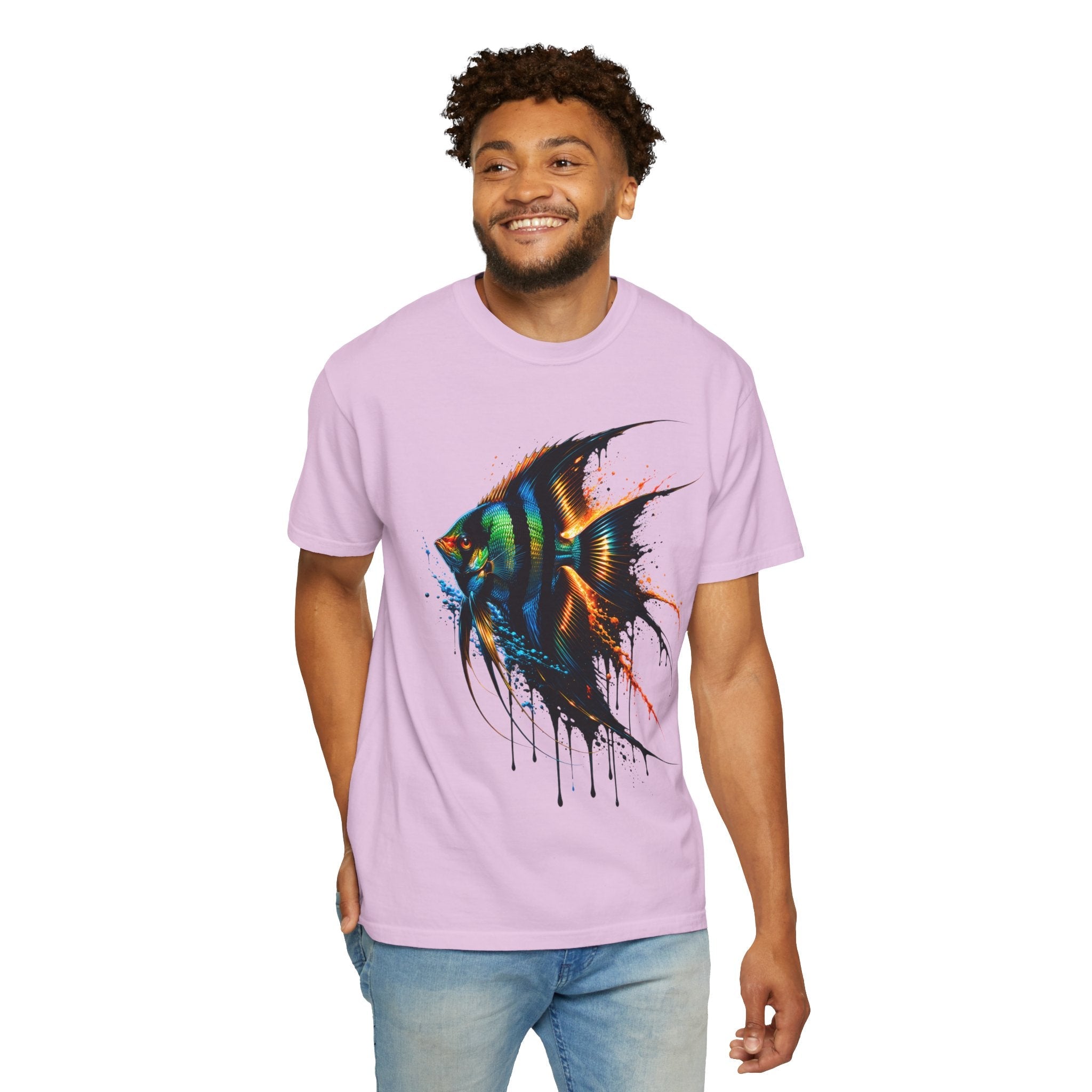 Vibrant Drip Angelfish Graphic Tee