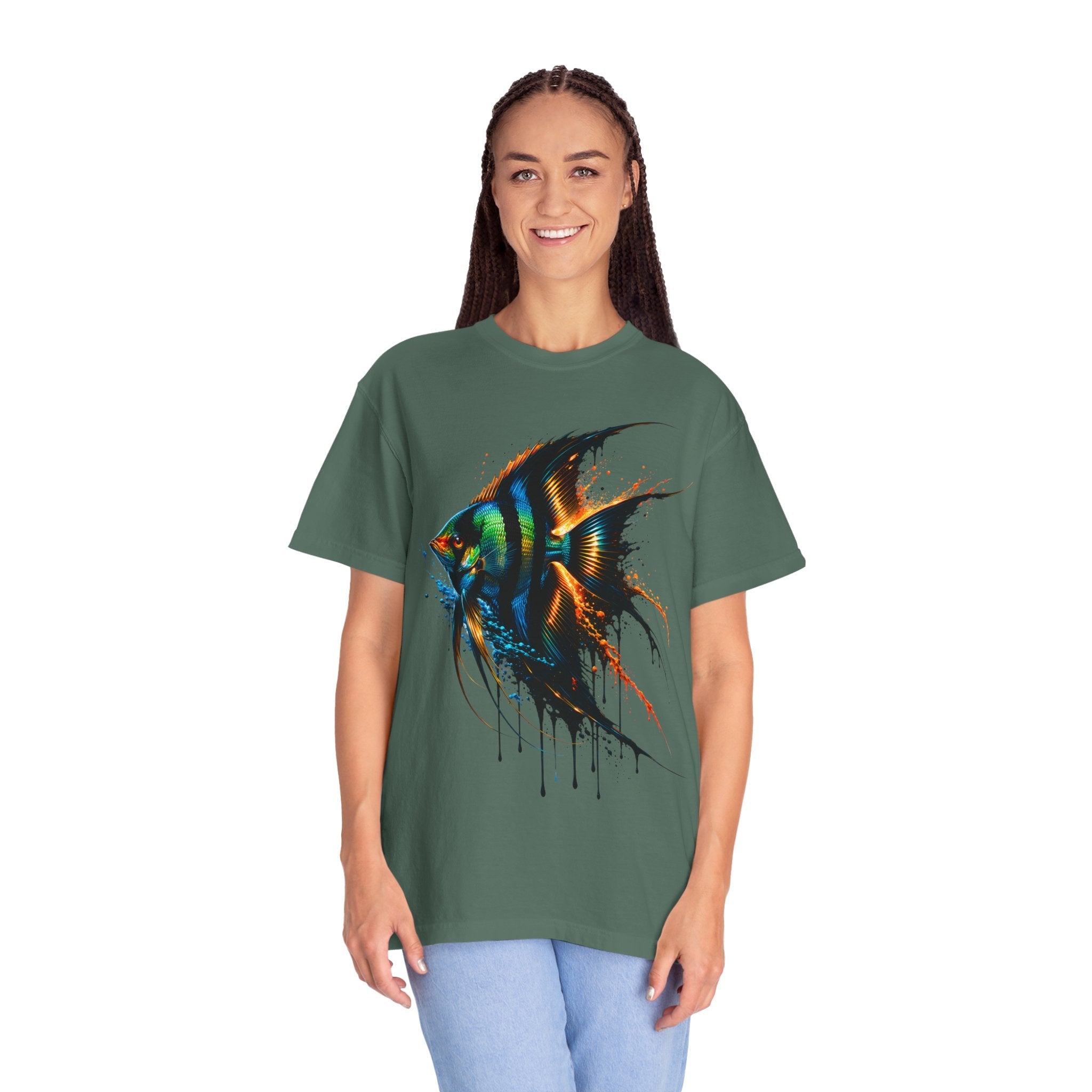 Vibrant Drip Angelfish Graphic Tee