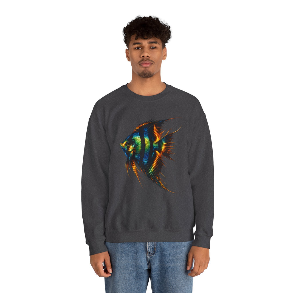 Angelfish Graphic Sweatshirt — Colorful Tropical Fish Crewneck