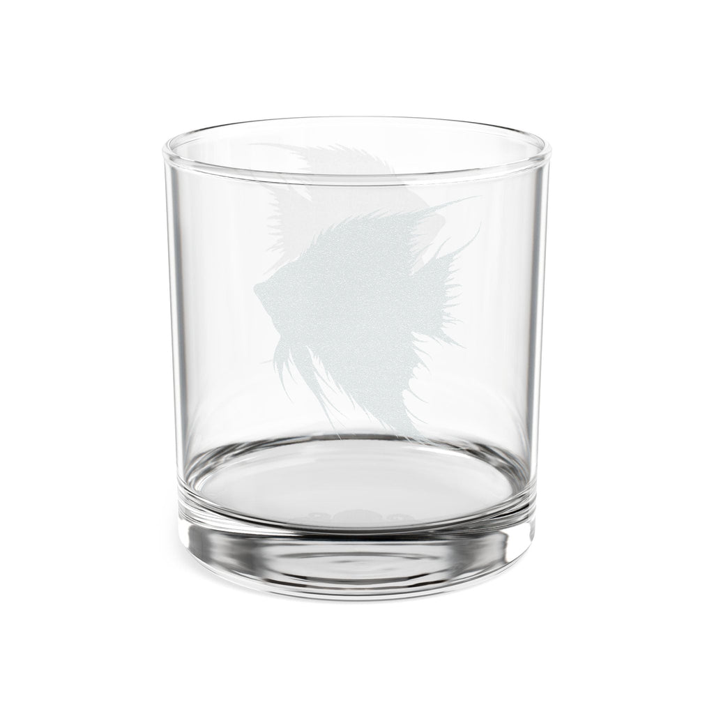Engraved Whiskey Glass (10.5 oz) — Rustic Fish Silhouette Rocks Glass