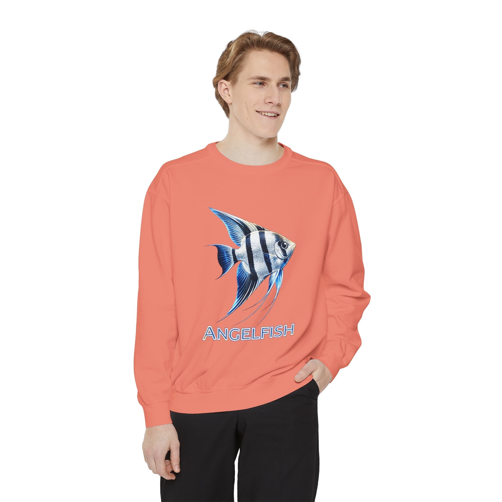 Angelfish Graphic Sweatshirt — Blue Tropical Fish Crewneck
