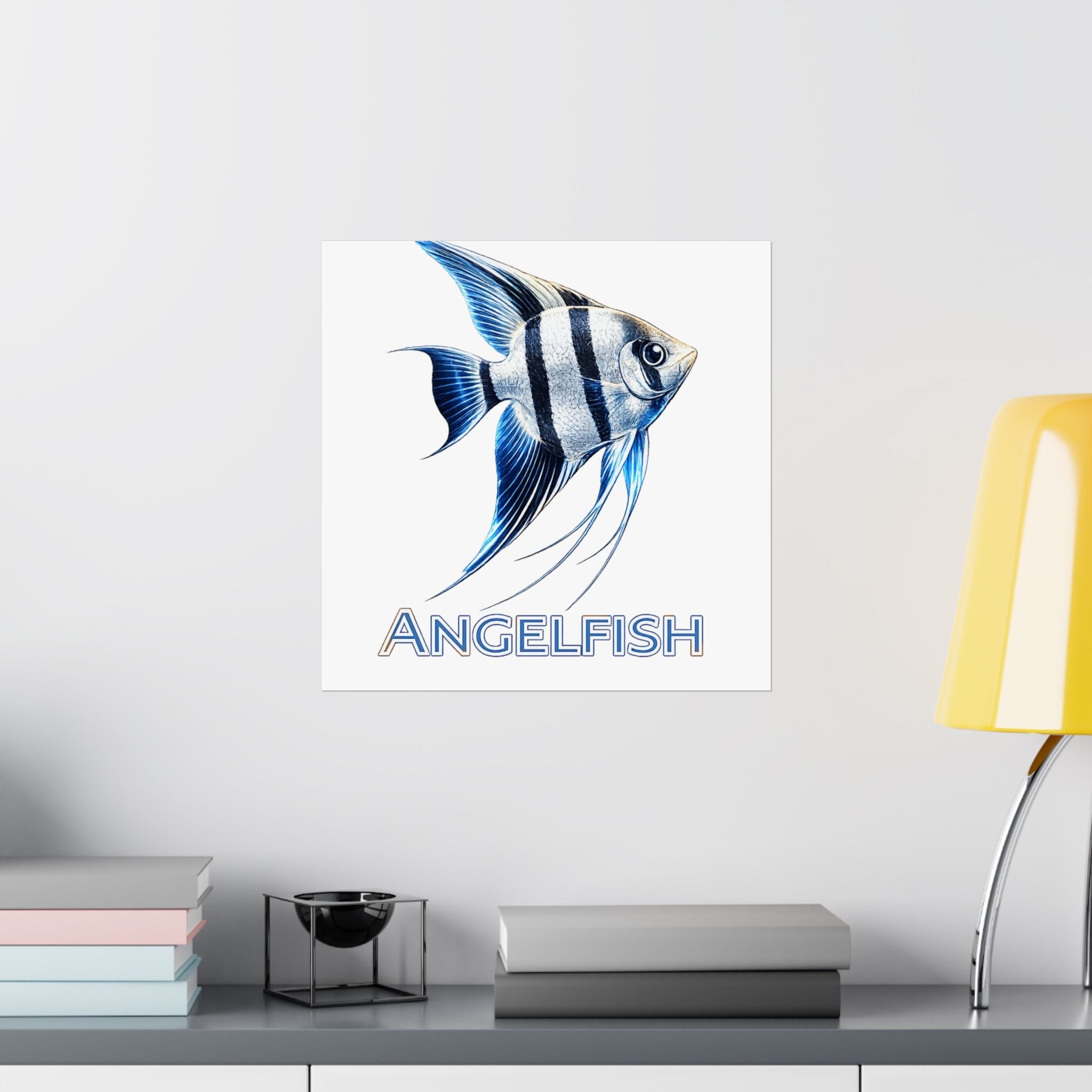 Angelfish Wall Poster — Matte Vertical Marine Fish Art Print