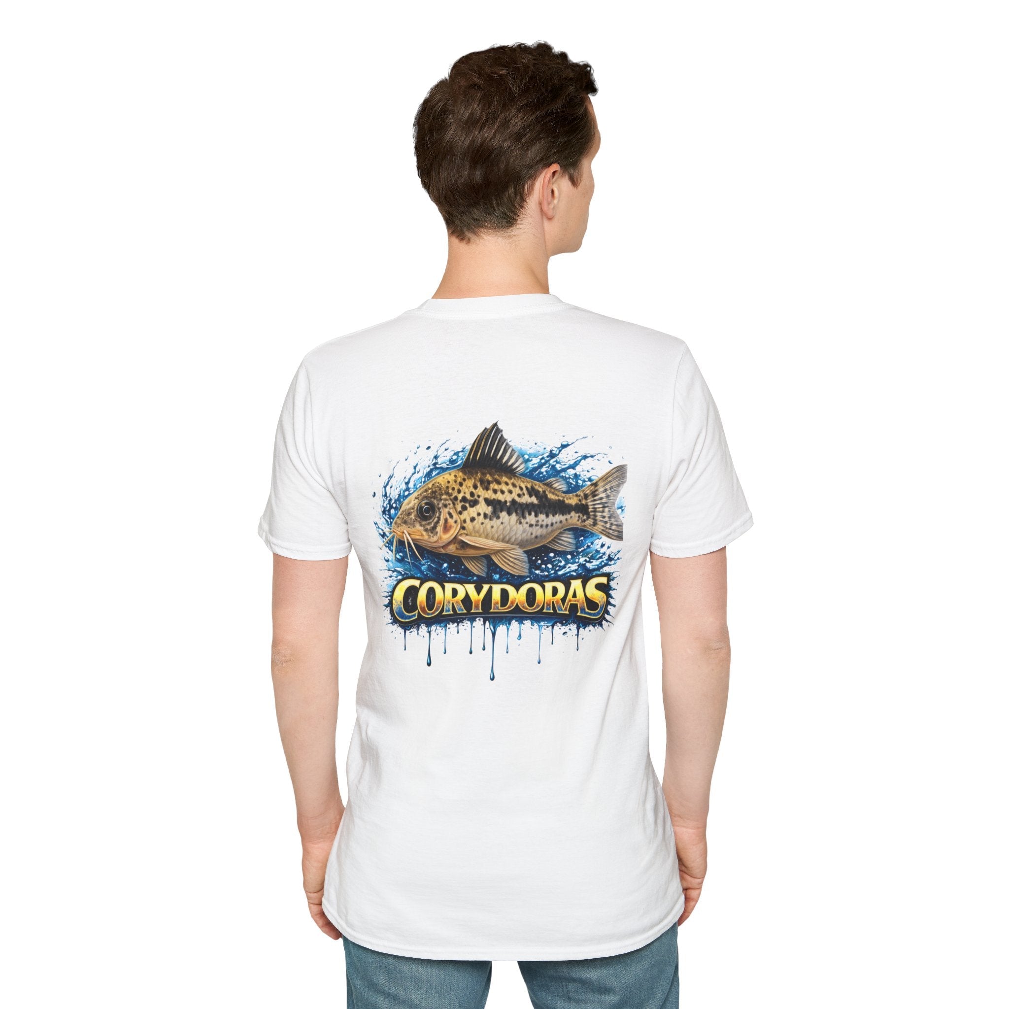 Corydoras Fish T-Shirt — Aquarium Catfish Tee with Splash Graphic