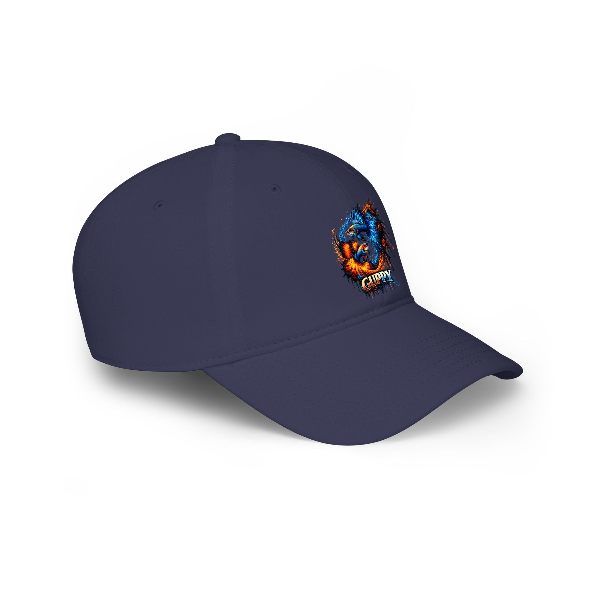 Low Profile Cap — Colorful Grunge Fish 'Guppy' Embroidered Hat