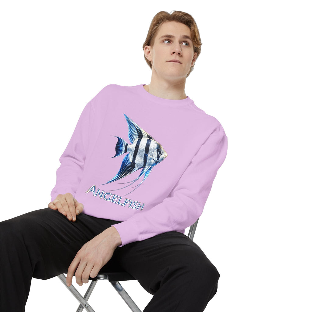 Angelfish Graphic Sweatshirt — Blue Tropical Fish Crewneck