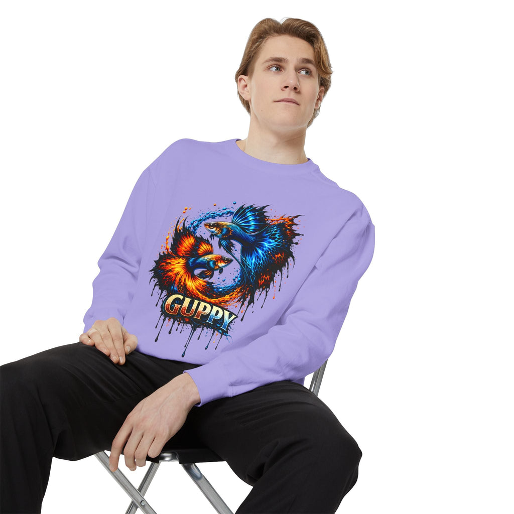 Fire & Ice Guppy – Premium "Neon Flare" Garment-Dyed Sweatshirt