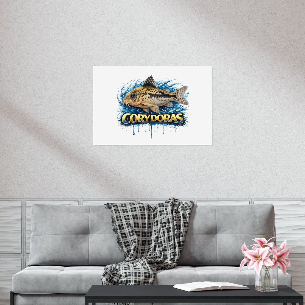 Corydoras Fish Poster — Freshwater Aquarium Art Print