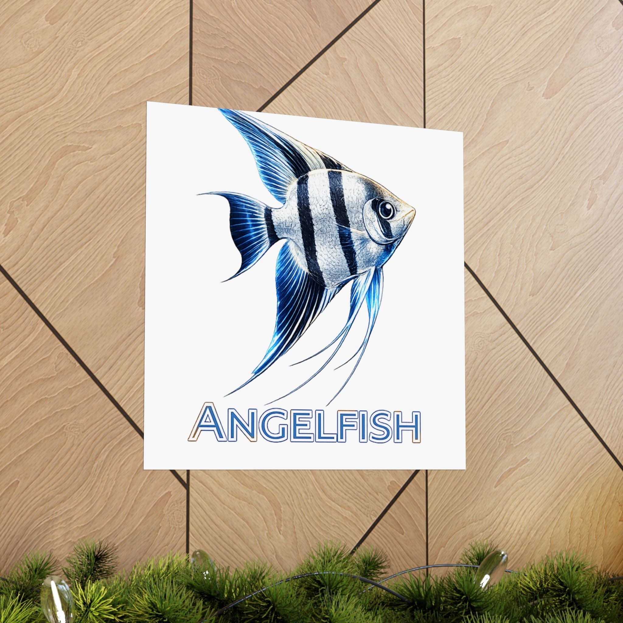 Angelfish Wall Poster — Matte Vertical Marine Fish Art Print