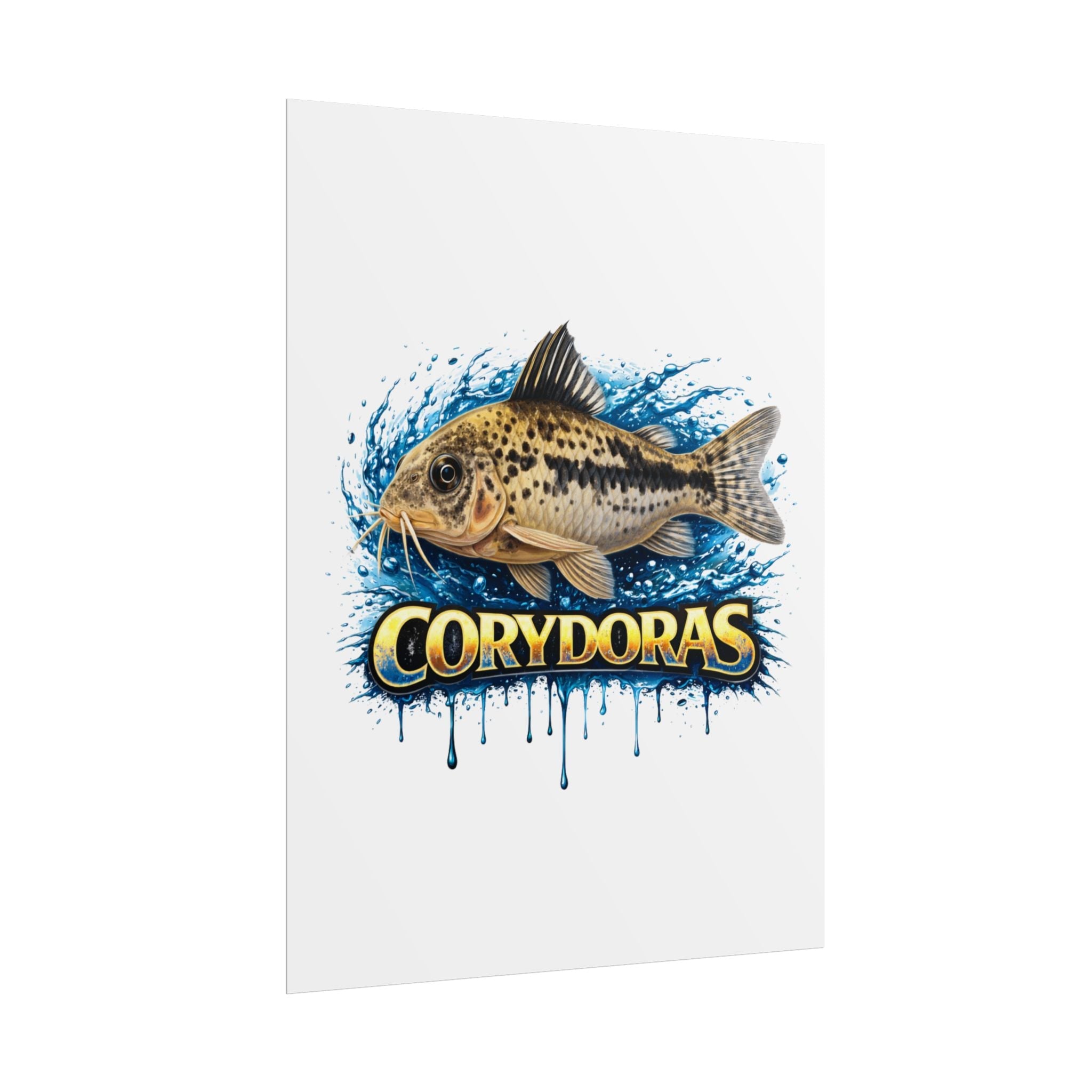 Corydoras Aquarium Fish Poster — Rolled Decorative Wall Art for Fishkeepers