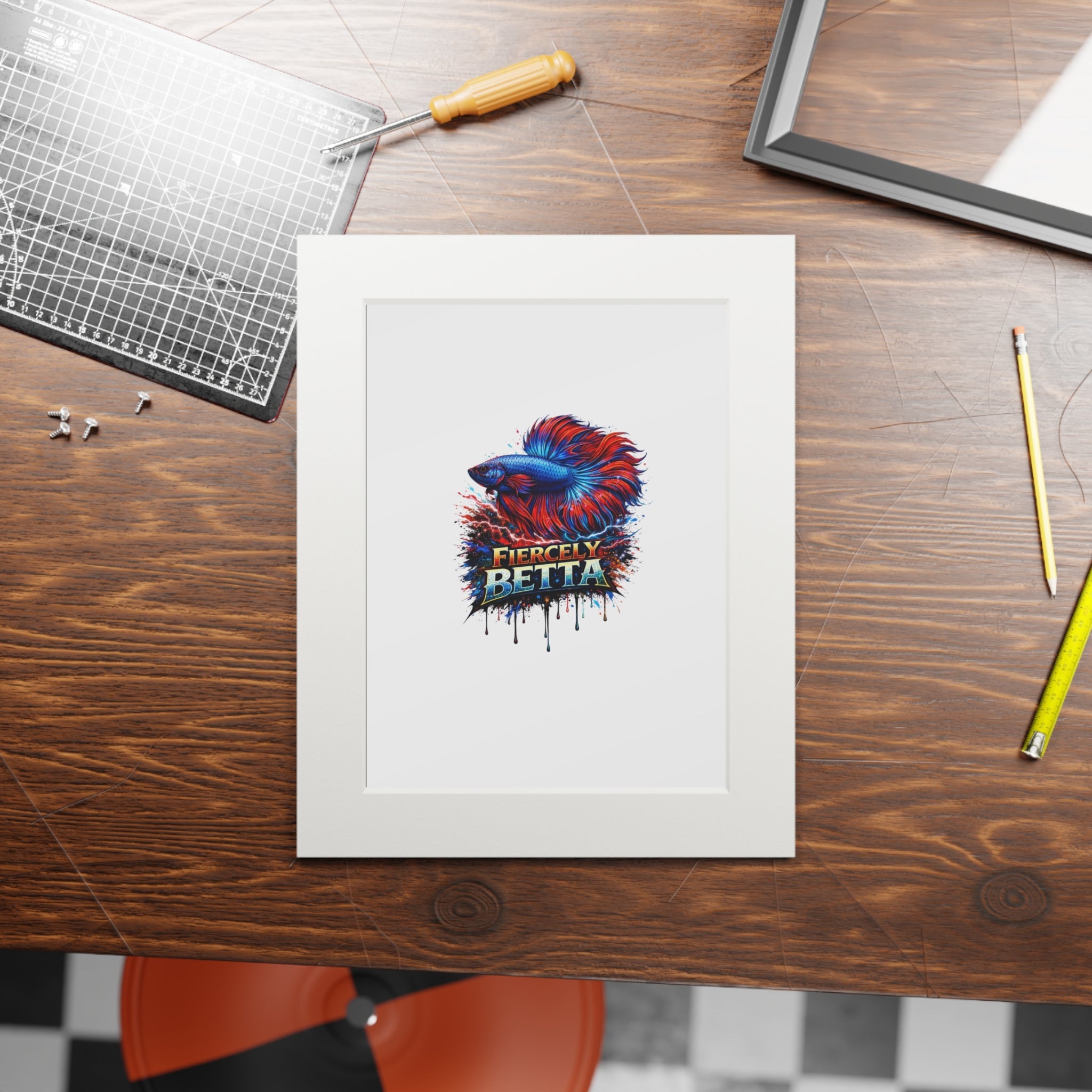 Fiercely Betta – Premium "Neon Flare" Mounted Fine Art Print