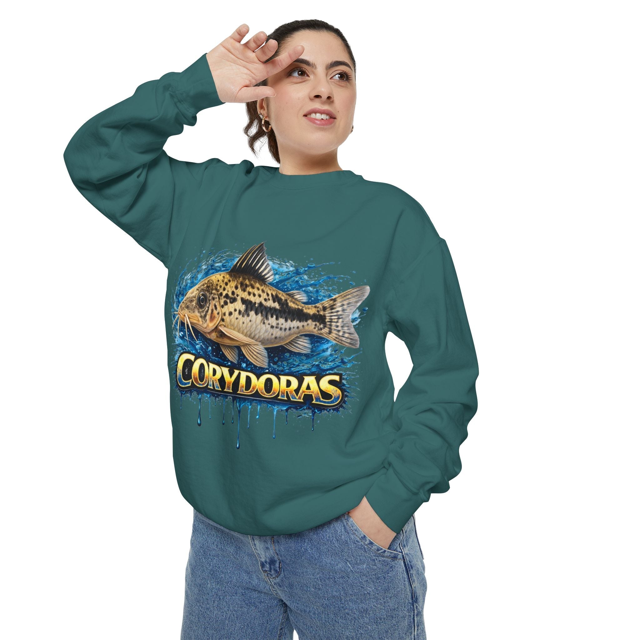 Corydoras Fish Sweatshirt — Aquatic Aquarium Catfish Graphic Crewneck
