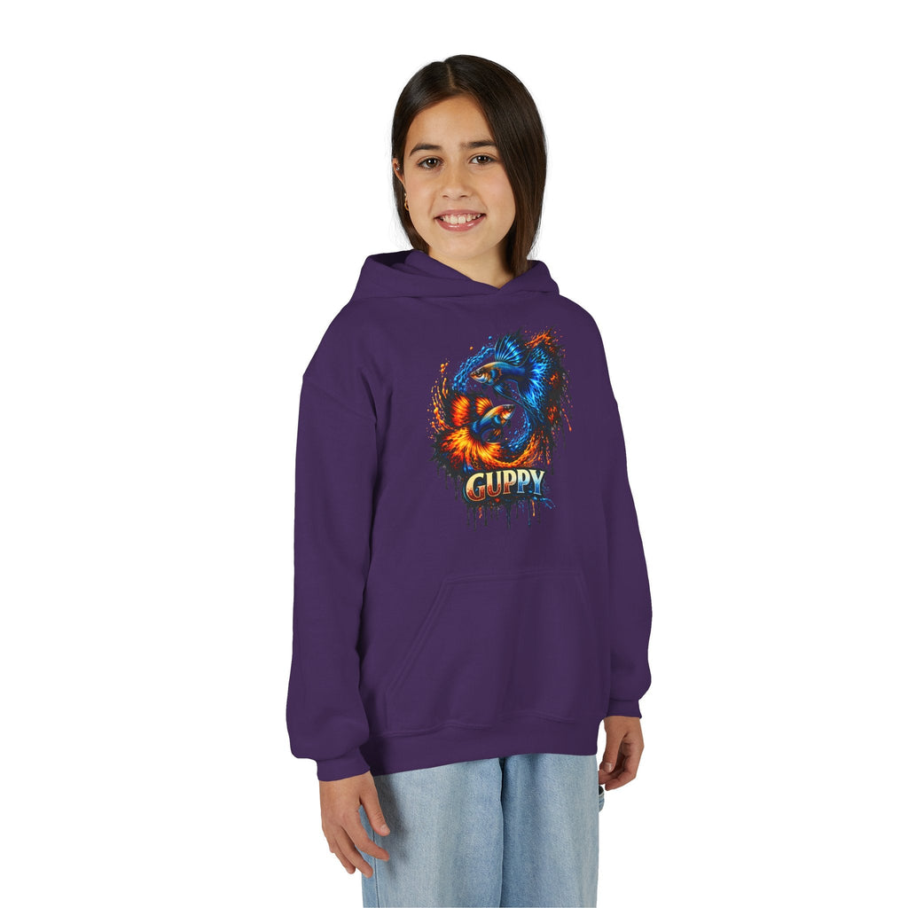 Fire & Ice Guppy – Kids "Neon Flare" Fleece Hoodie