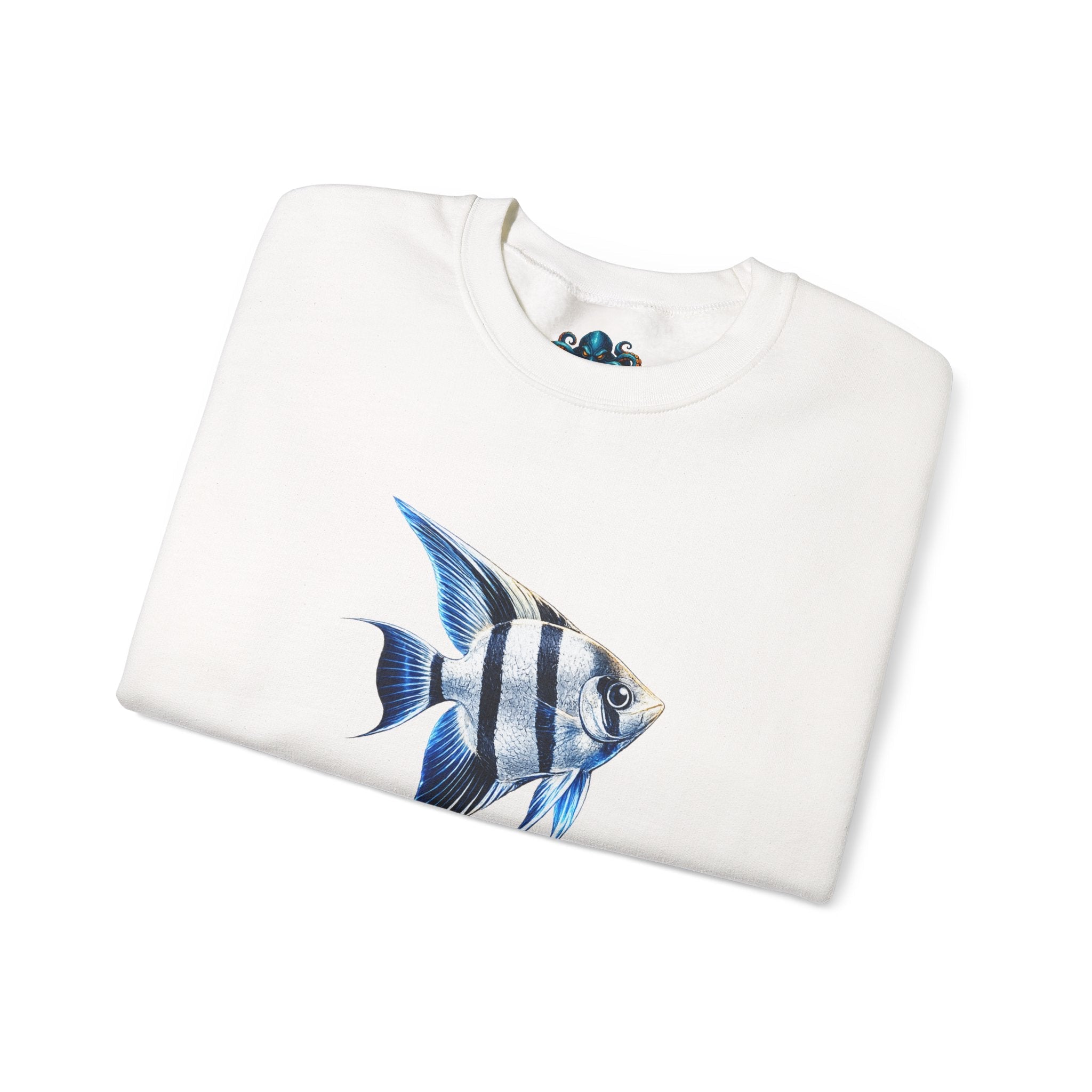 Angelfish Crewneck Sweatshirt — Blue Tropical Fish Graphic