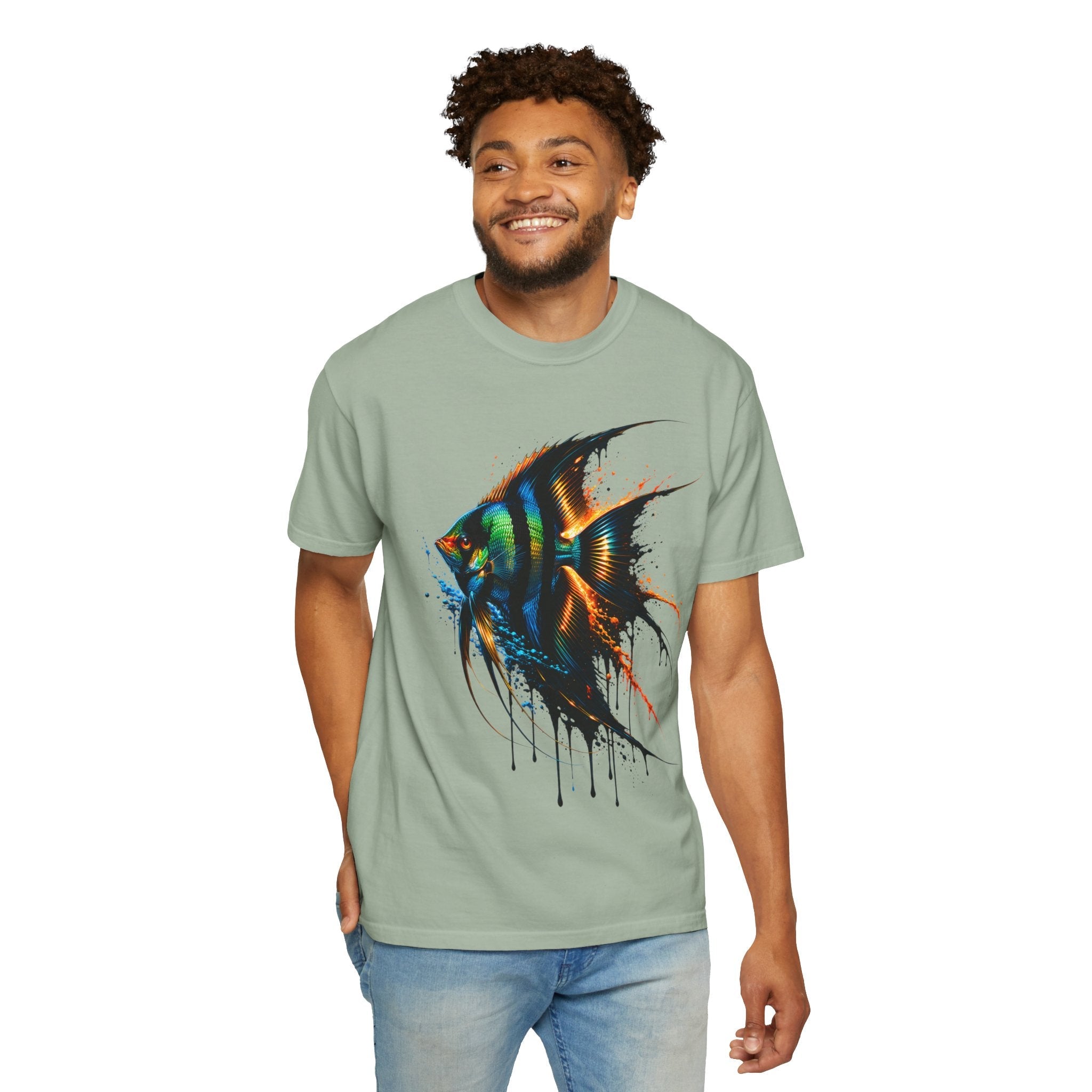 Vibrant Drip Angelfish Graphic Tee