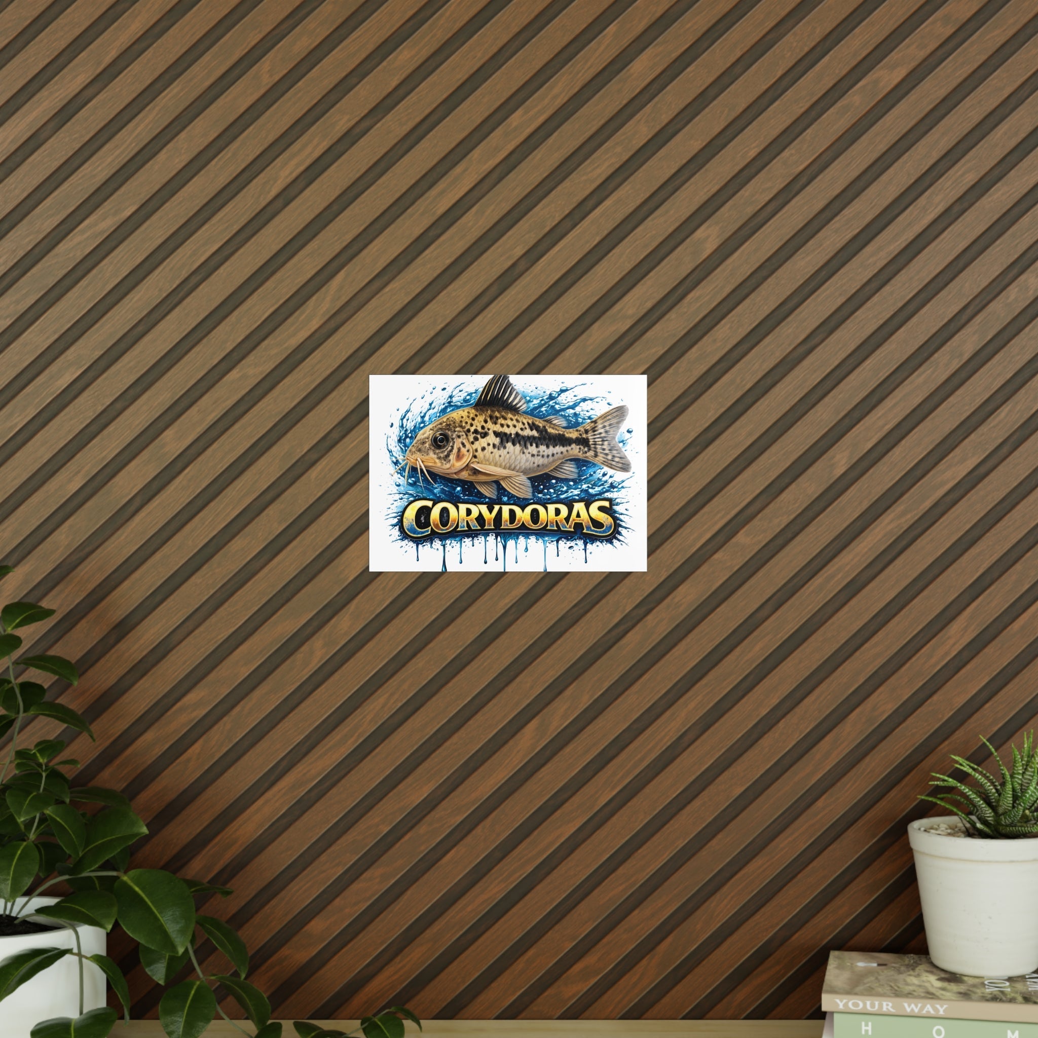 Peppered Cory Photopaper Poster — Colorful Aquarium Catfish Art Print