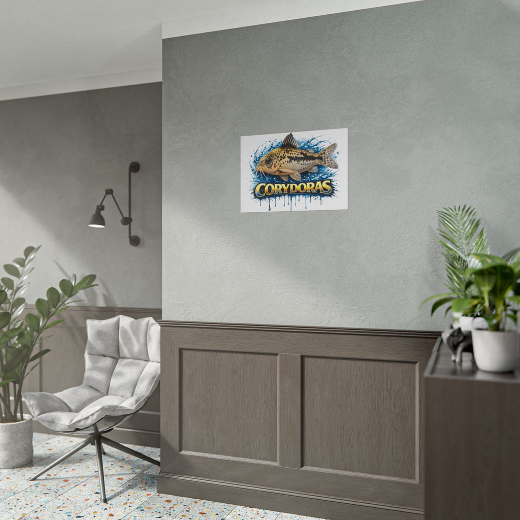 Corydoras Aquarium Fish Poster — Rolled Decorative Wall Art for Fishkeepers