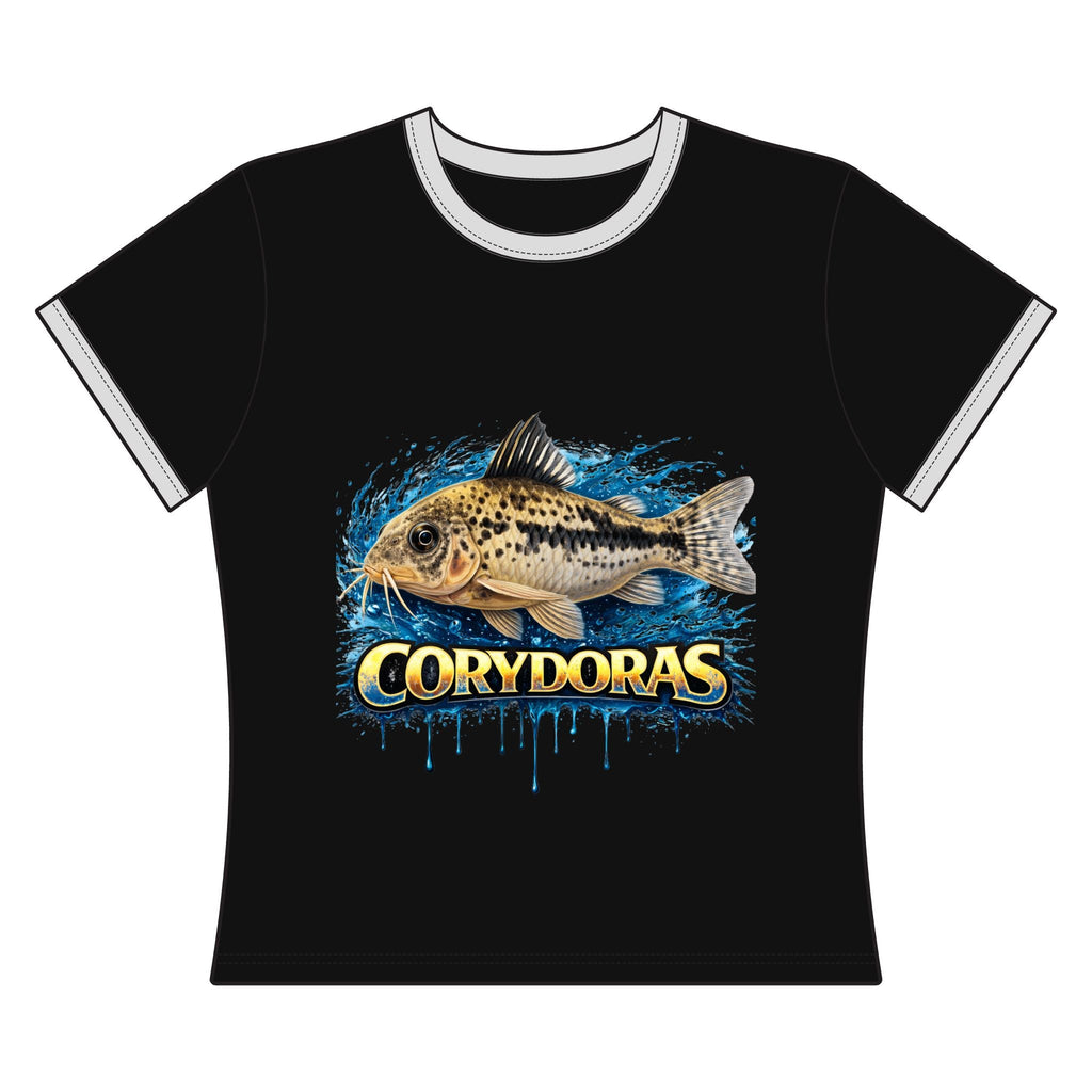Corydoras Fish Women's Ringer Tee — Freshwater Catfish Aquarium Shirt