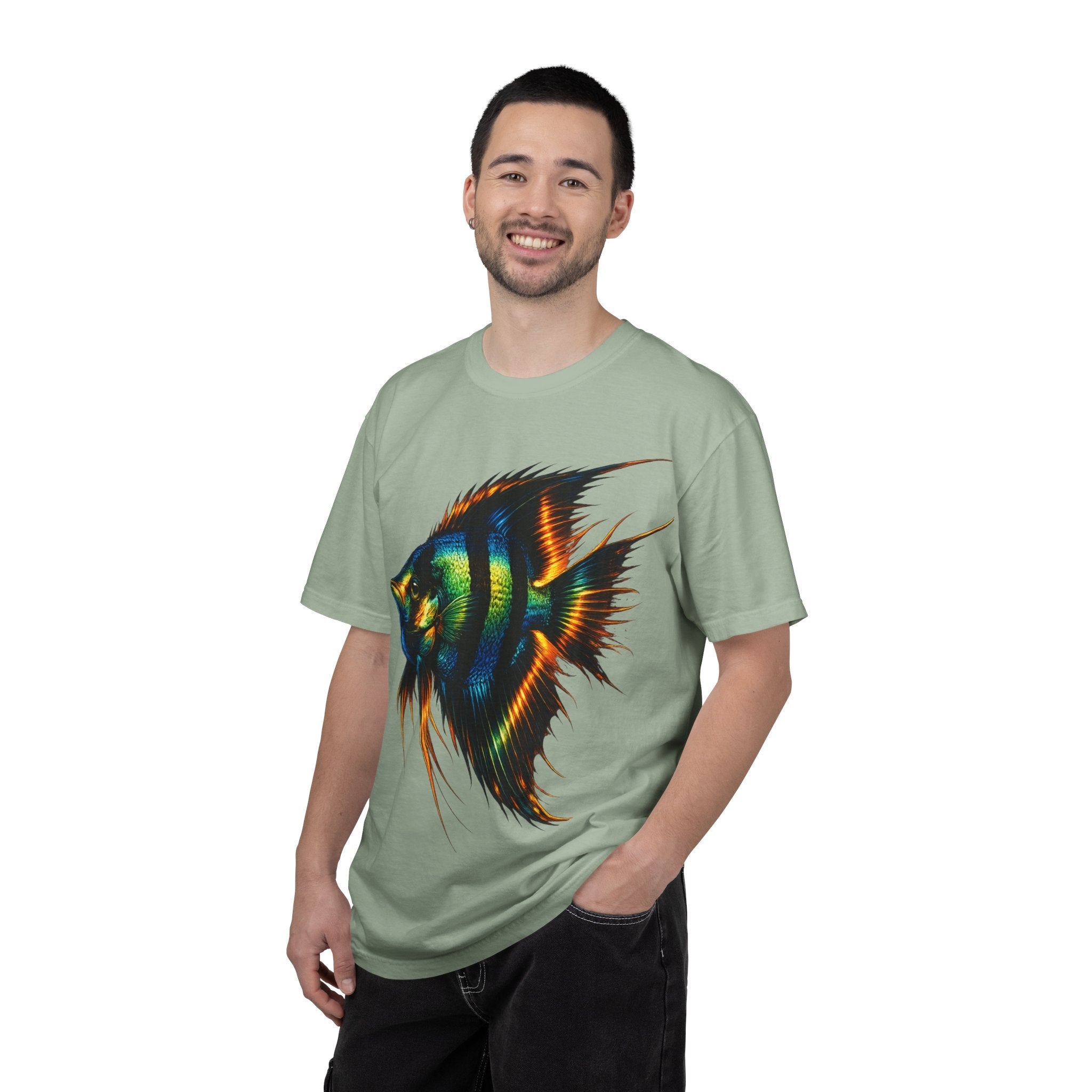 Angelfish Graphic T-Shirt — Vibrant Tropical Fish Illustration