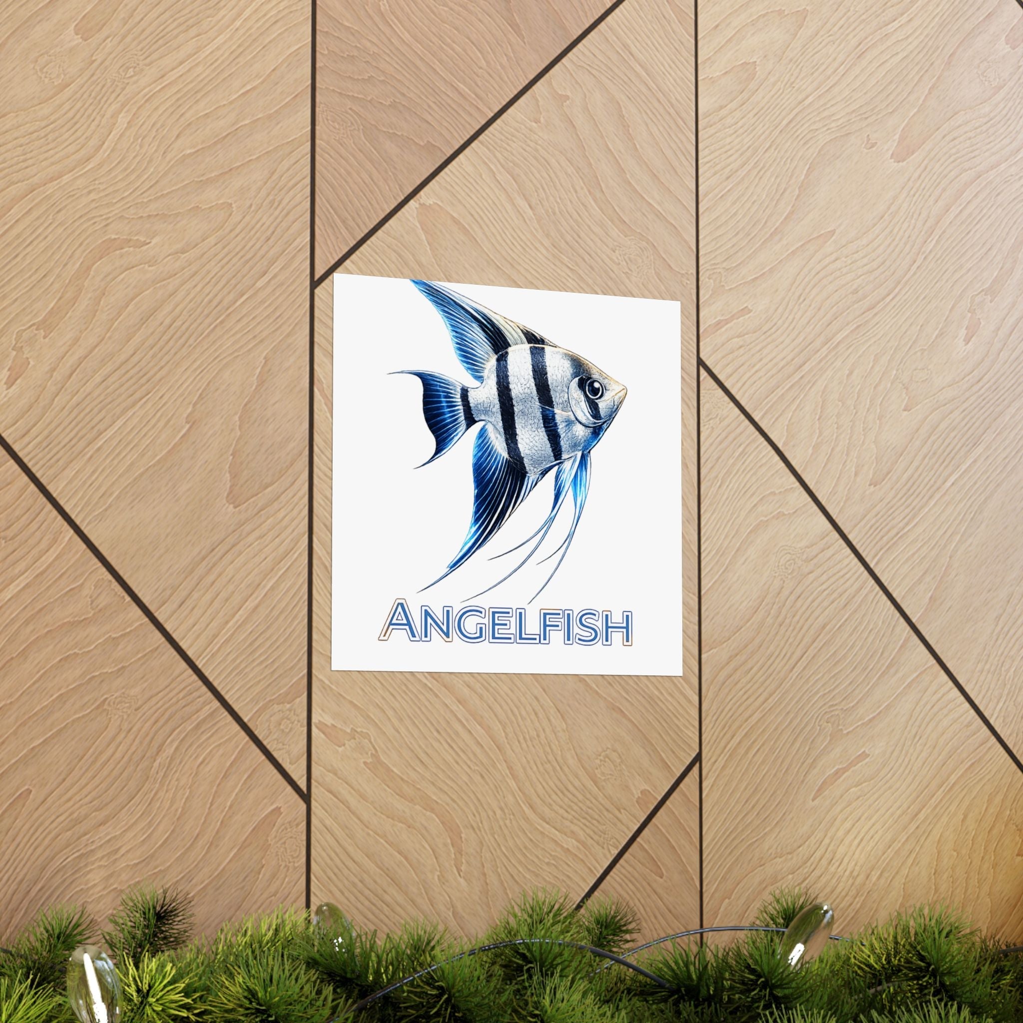 Angelfish Wall Poster — Matte Vertical Marine Fish Art Print