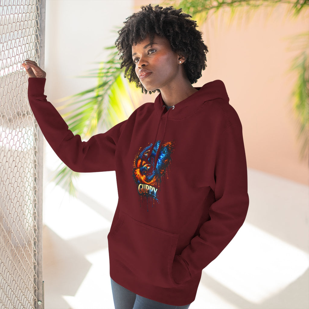 Fire & Ice Guppy – Premium Three-Panel Fleece Hoodie