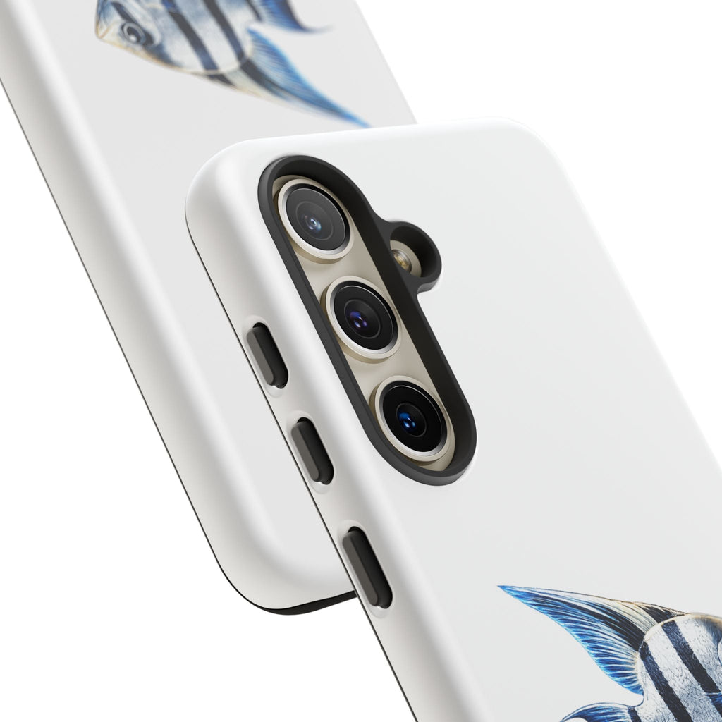 Angelfish Tough Phone Case – Durable Protective Case with Blue Tropical Fish Design