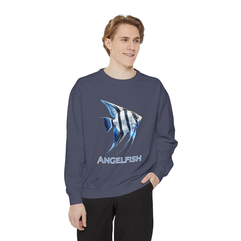 Angelfish Graphic Sweatshirt — Blue Tropical Fish Crewneck