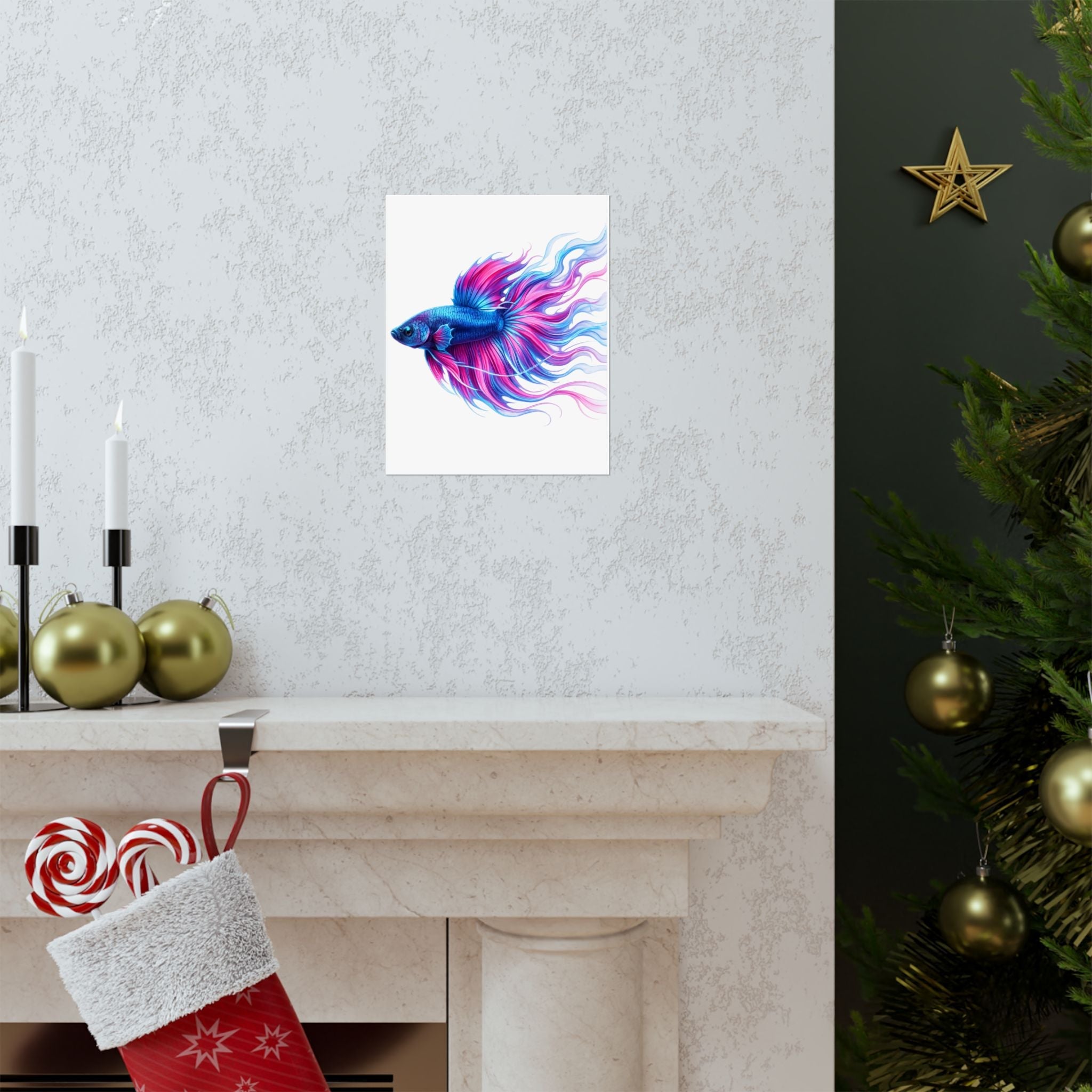 Electric Paint Betta Art Poster