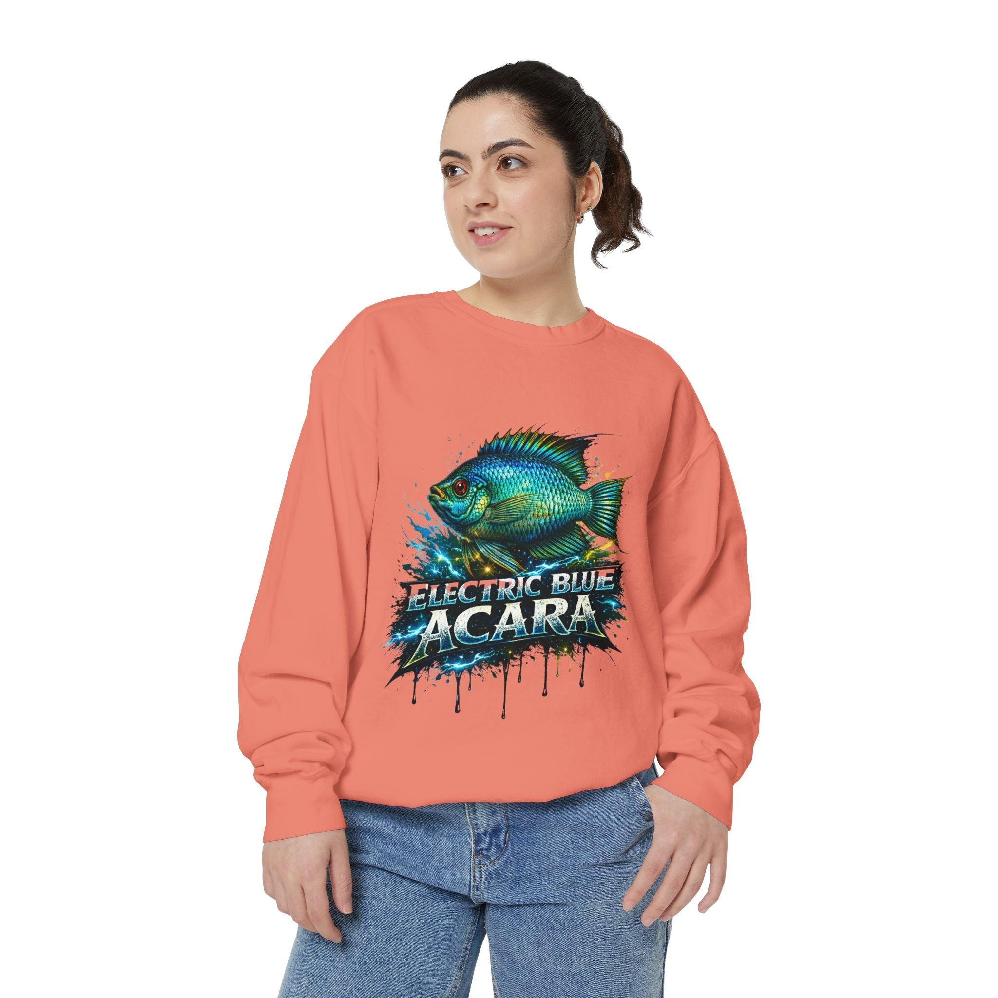 Electric Blue Acara – Garment-Dyed Premium Sweatshirt